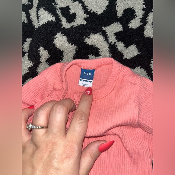 Old Navy Coral ribbed onesie - Picture 2 of 2